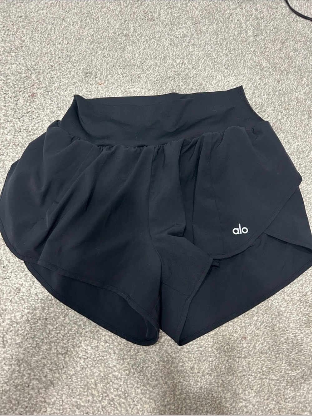 ALO Yoga Black Layered Athletic Shorts
